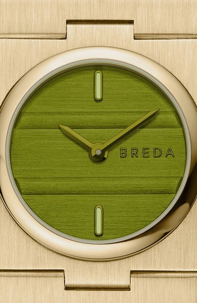 Breda Sync Quartz Bracelet Watch In Gold And Green At Urban Outfitters In 18k Goldlated