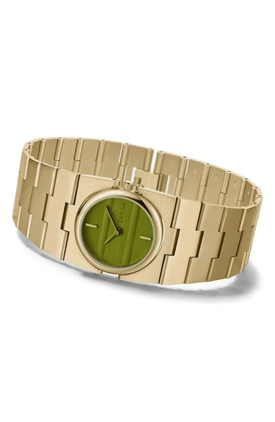 Breda Sync Quartz Bracelet Watch In Gold And Green At Urban Outfitters In 18k Goldlated