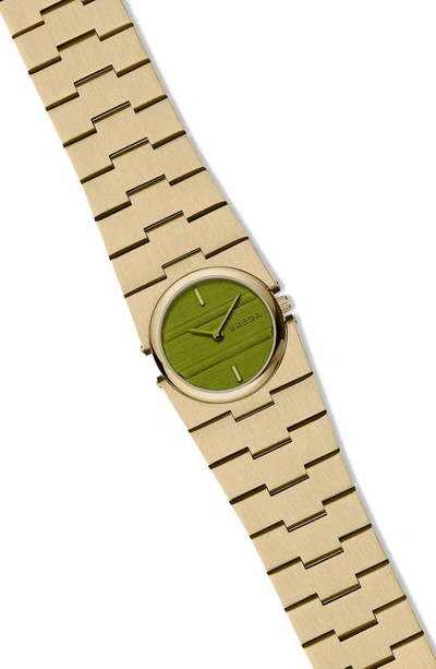Breda Sync Quartz Bracelet Watch In Gold And Green At Urban Outfitters In 18k Goldlated