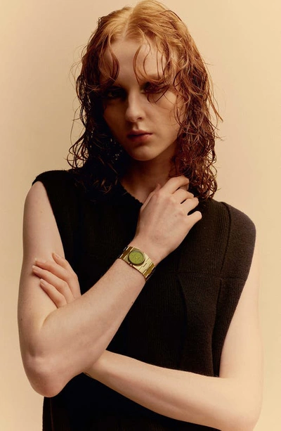 Breda Sync Quartz Bracelet Watch In Gold And Green At Urban Outfitters In 18k Goldlated