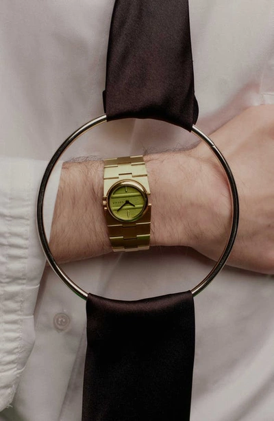 Breda Sync Quartz Bracelet Watch In Gold And Green At Urban Outfitters In 18k Goldlated