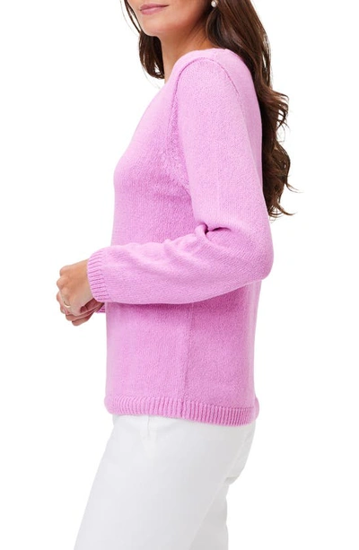Shop Nic + Zoe V-neck Cotton Sweater In Coral