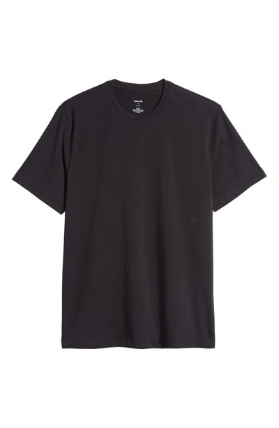 Shop Open Edit Crewneck Stretch Cotton T-shirt In Black