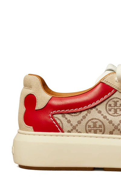 Shop Tory Burch T Monogram Ladybug Sneaker In Hazel T Monogram / Tory Red