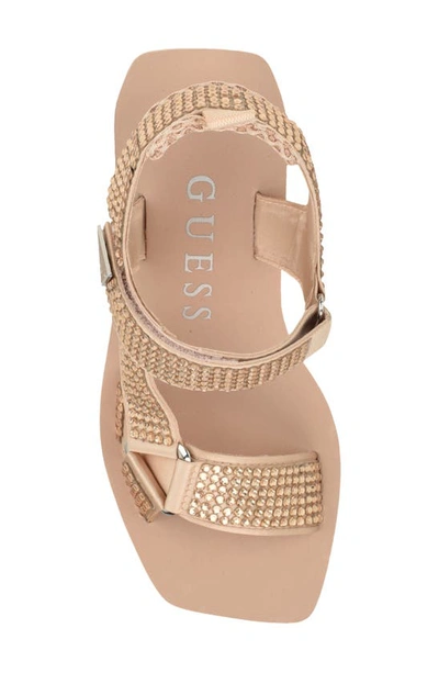 Guess Dawsin Slingback Platform Wedge Sandal In Light Natural