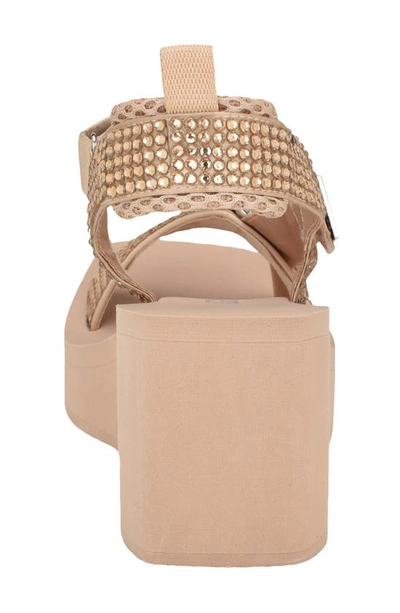Guess Dawsin Slingback Platform Wedge Sandal In Light Natural