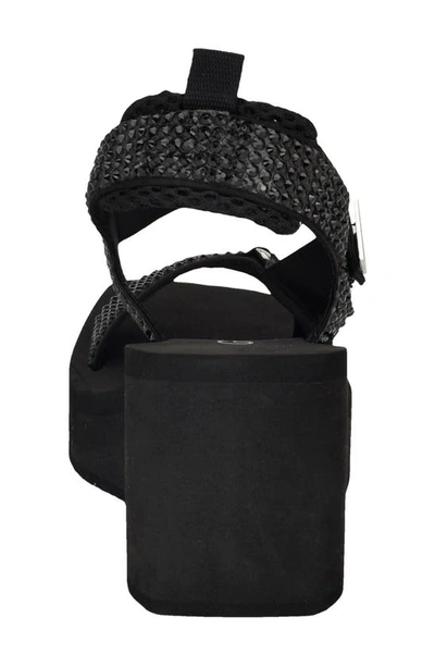 Shop Guess Dawsin Slingback Platform Wedge Sandal In Black