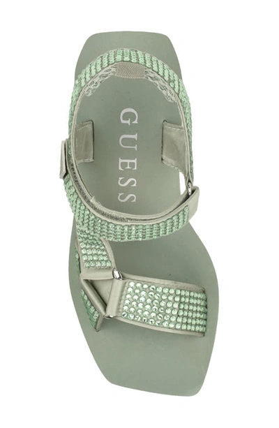Shop Guess Dawsin Slingback Platform Wedge Sandal In Light Green