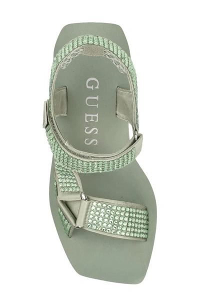 Guess Dawsin Slingback Platform Wedge Sandal In Light Green