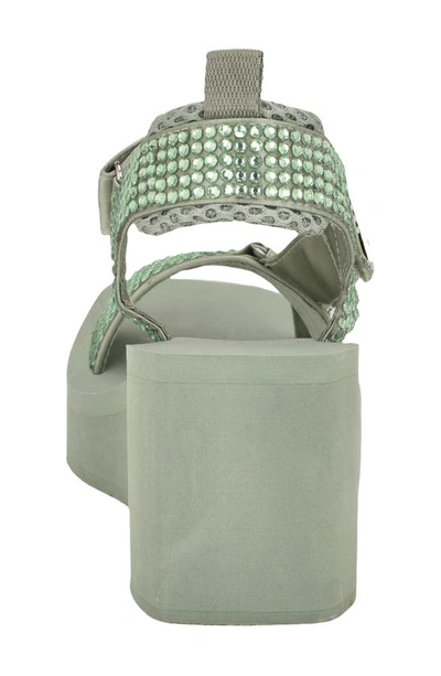Guess Dawsin Slingback Platform Wedge Sandal In Light Green