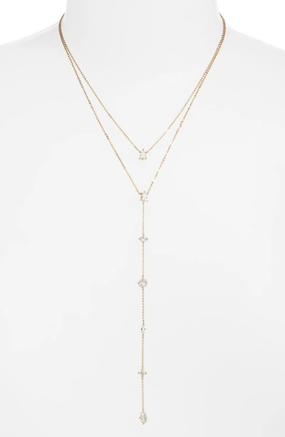 Shop Set & Stones Double Lariat Necklace In Gold