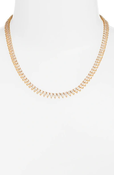 Shop Set & Stones Teardrop Tennis Necklace In Gold