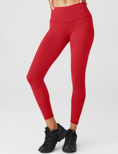 Shop Alo Yoga 7/8 High Waisted Airbrush Legging In Red