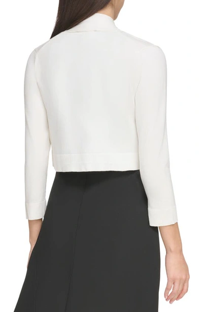 Shop Dkny Open Front Shrug Cardigan In Ivory