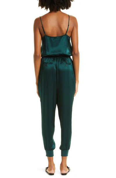 Shop Atm Anthony Thomas Melillo Silk Camisole Jumpsuit In Emerald Fo