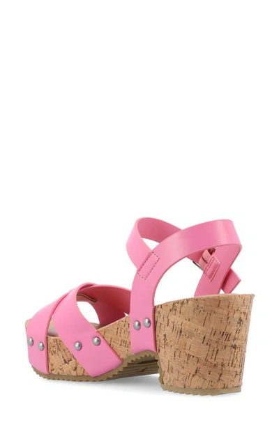 Shop Journee Collection Platform Sandal In Pink