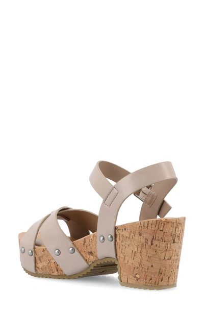 Journee Collection Platform Sandal In Taupe