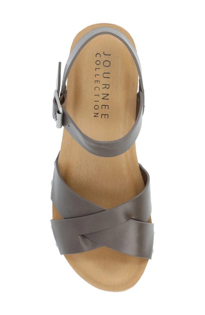 Journee Collection Platform Sandal In Brown