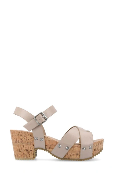 Journee Collection Platform Sandal In Taupe