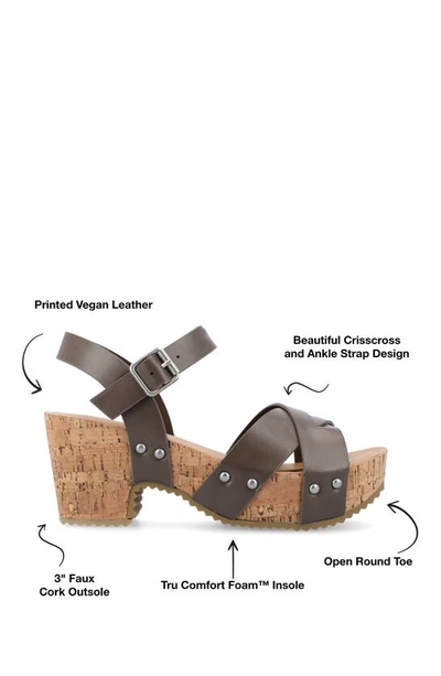 Journee Collection Platform Sandal In Brown