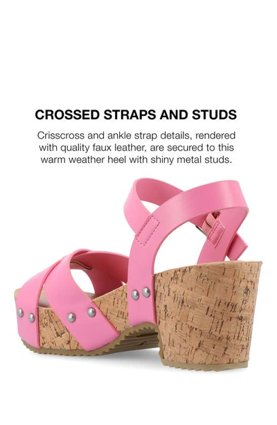 Shop Journee Collection Platform Sandal In Pink