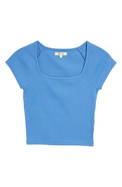 Shop Madewell Brightside Square Neck T-shirt In Hermitage Blue