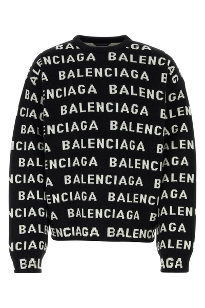 Shop Balenciaga Knitwear In Blackwhite
