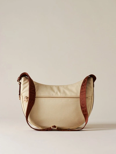 Shop Borbonese Luna Bag Middle Bags In J04 Camomilla/cuoio