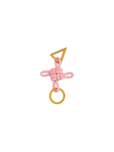 Shop Bottega Veneta Triangle Keychain Accessories In Pink & Purple
