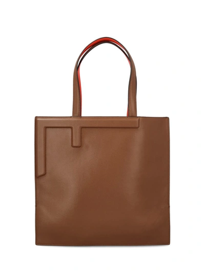 Shop Fendi Handbags In Gianduja+lava+anise