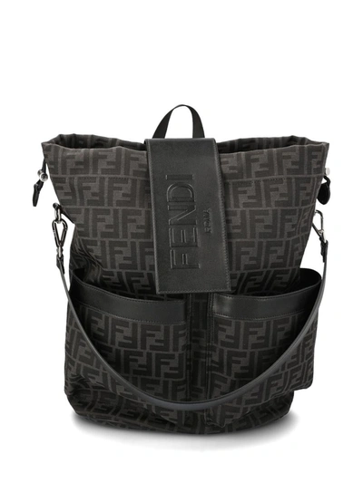 Shop Fendi Handbags In Asphalt+black+ballad.