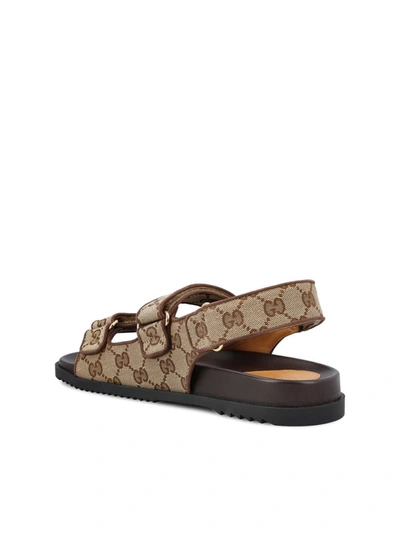 Shop Gucci Sandals In Bei-ebony/new Maple