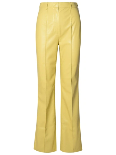 Shop Nanushka 'leena' Lime Polyurethane Pants In Yellow