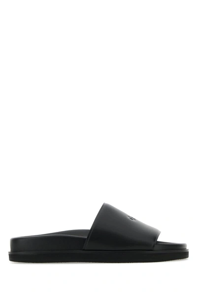Shop Off-white Off White Slippers In Blackblack