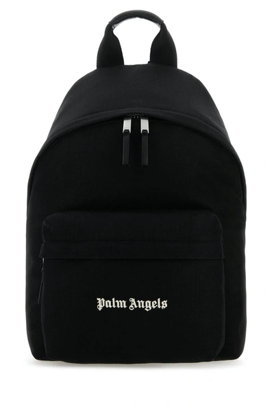 Shop Palm Angels Backpacks In Blackwhit