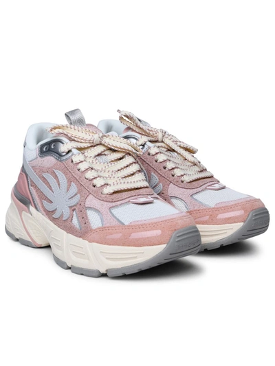 Shop Palm Angels 'pa 4' Pink Leather Blend Sneakers