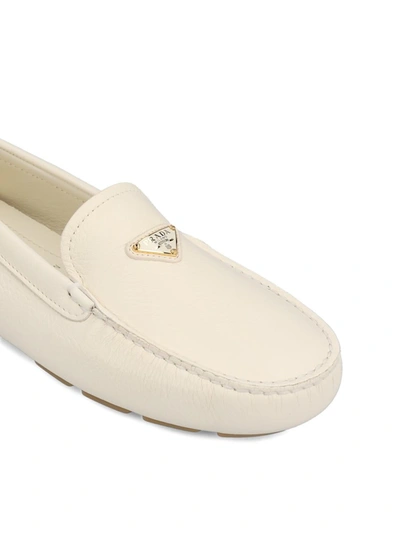 Shop Prada Flat Shoes In Ivory