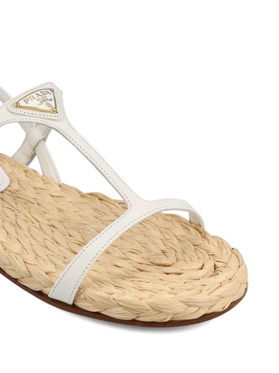 Shop Prada Sandals In White