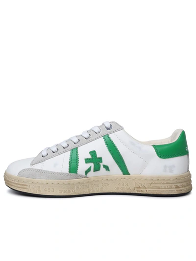 Shop Premiata 'russell' White Leather Sneakers