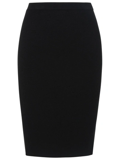 Shop Saint Laurent Black Wool Blend Skirt