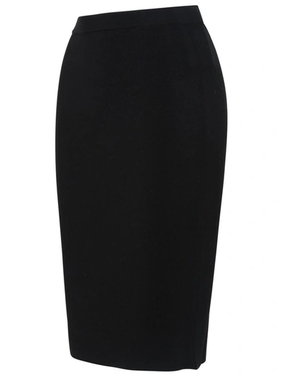 Shop Saint Laurent Black Wool Blend Skirt