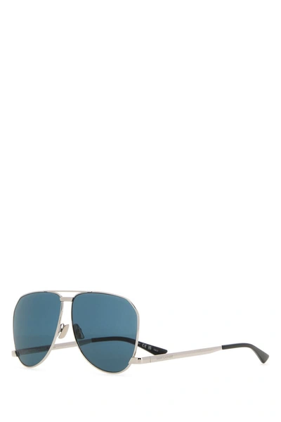 Shop Saint Laurent Sunglasses In Silverblue