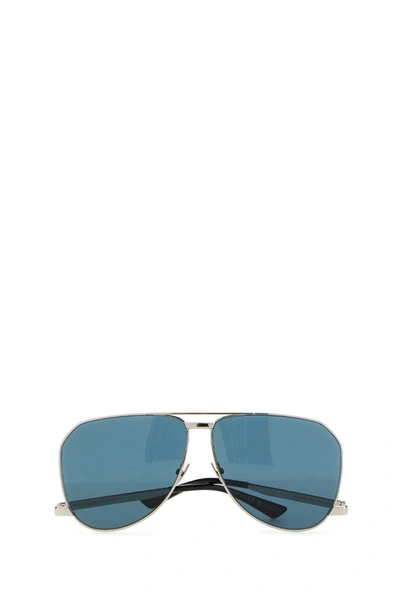 Shop Saint Laurent Sunglasses In Silverblue