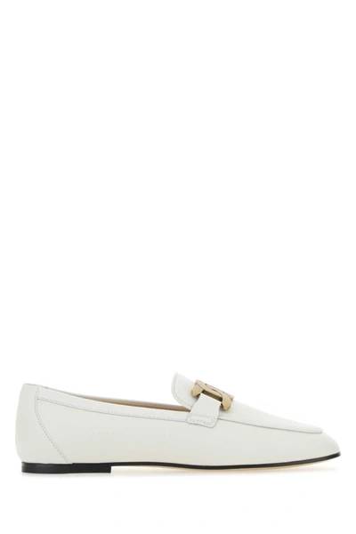 Shop Tod's Loavers In White