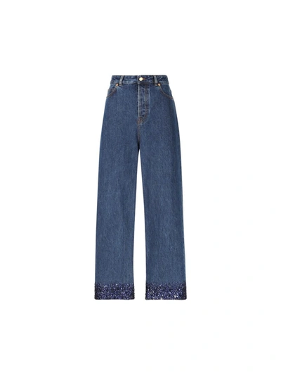 Shop Valentino Garavani Jeans In Dark Denim