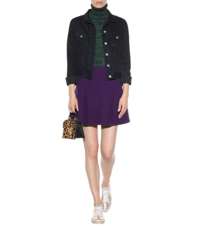 Shop Miu Miu Wool Skirt In Viola