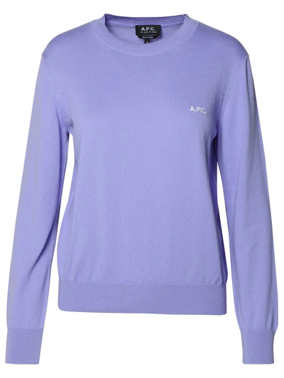 Shop Apc A.p.c. Lilac Cotton Sweater In Lilla