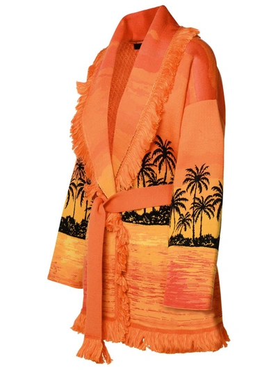 Shop Alanui Kerala Sunset Cardigan In Orange