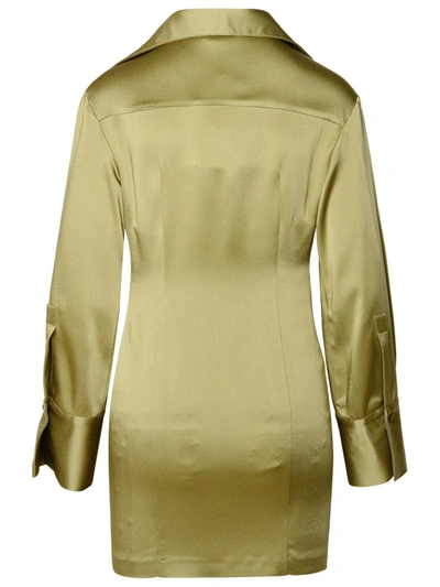 Blumarine Satin Mini Dress In Green
