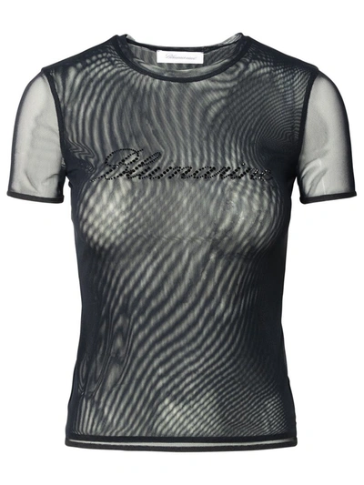 Shop Blumarine Black Nylon Blend T-shirt